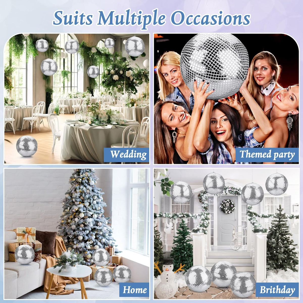Inflatable Disco Ball Set - 11 Inch Folding Mirror Decor for Parties & Events