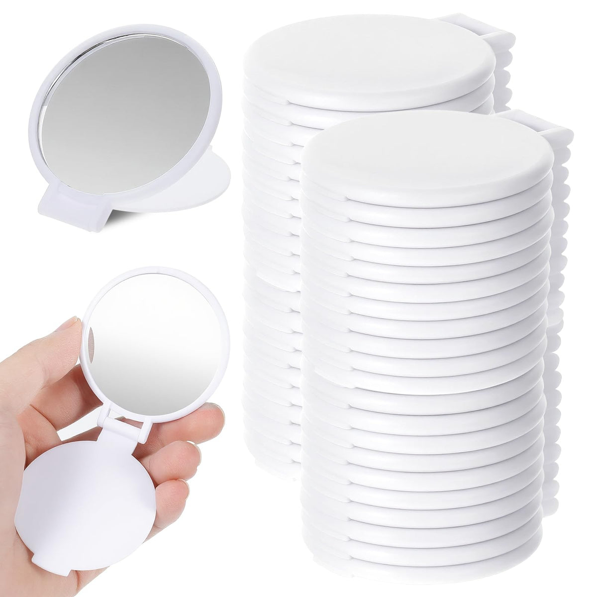 Mini Folding Travel Makeup Mirror Set - 72 Pack Compact Handheld Mirrors