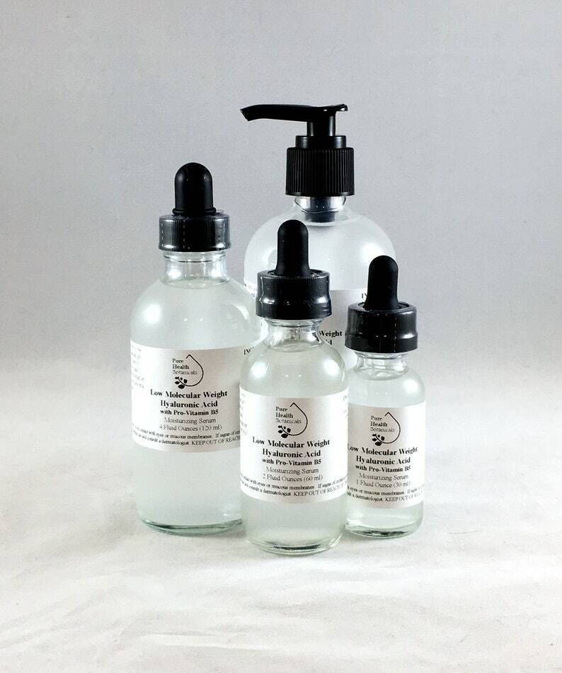 Pure Health Botanicals Low Molecular Weight Hyaluronic Acid Serum - Vegan, Paraben-Free, Bulk Sizes