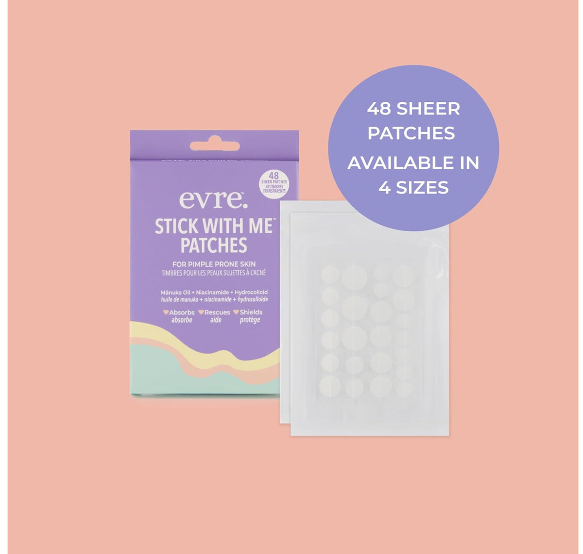 Teen Pimple Patches with Mānuka Oil & Niacinamide - 48 Clear Hydrocolloid Spots