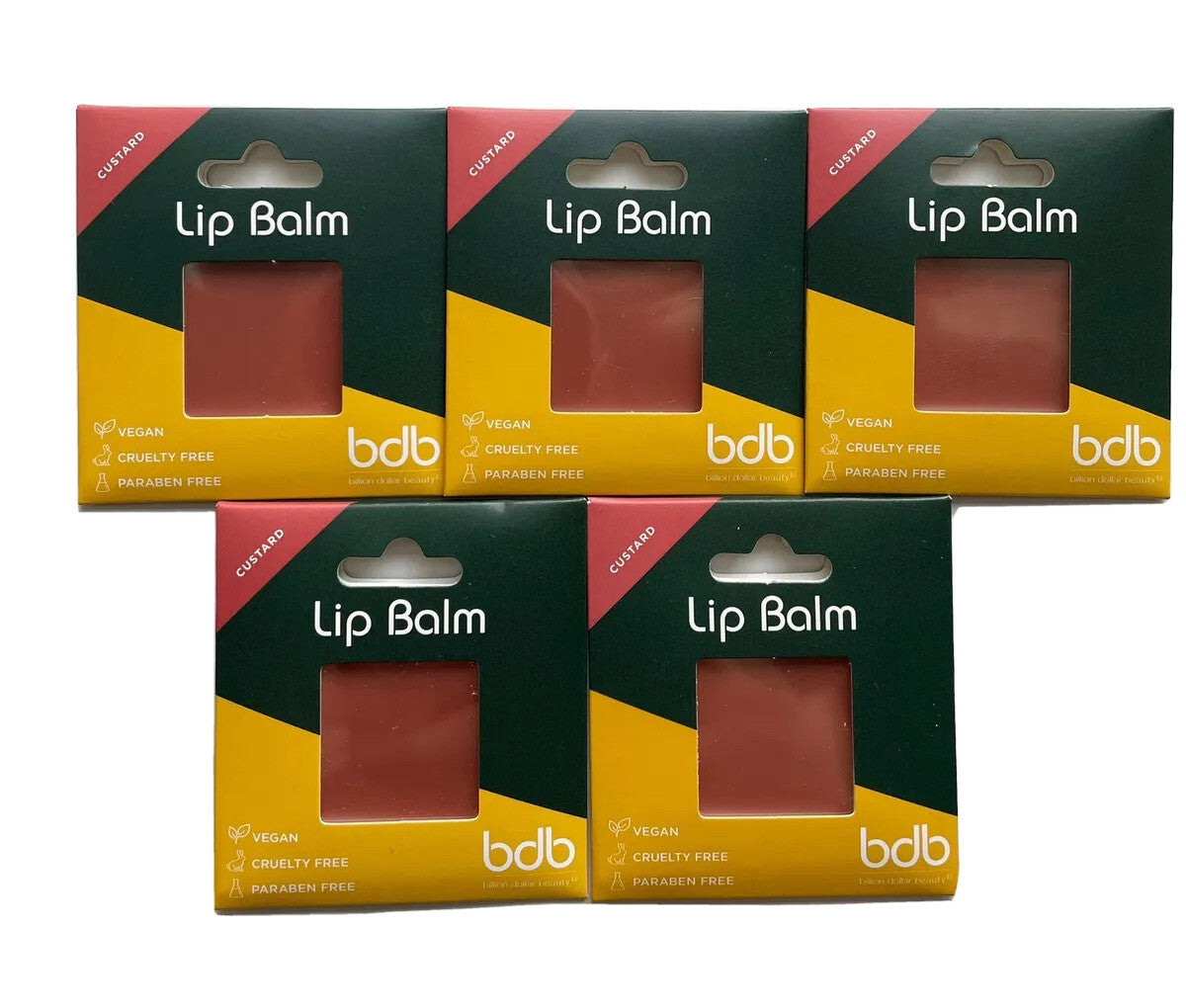 Lip Balm Set - 5 Custard Flavors for Moisturizing & Nourishing
