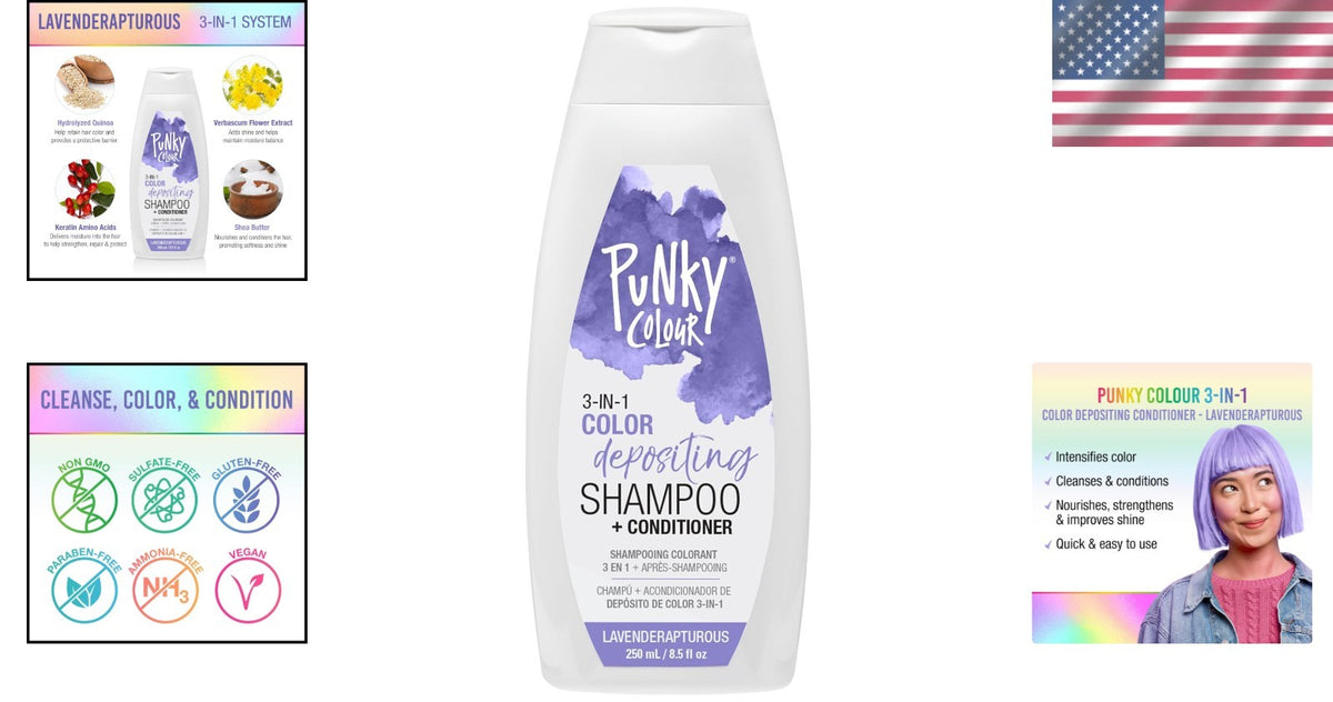 Long-Lasting Purple Hair Dye 3-in-1 Conditioner & Cleanser 8.5 oz