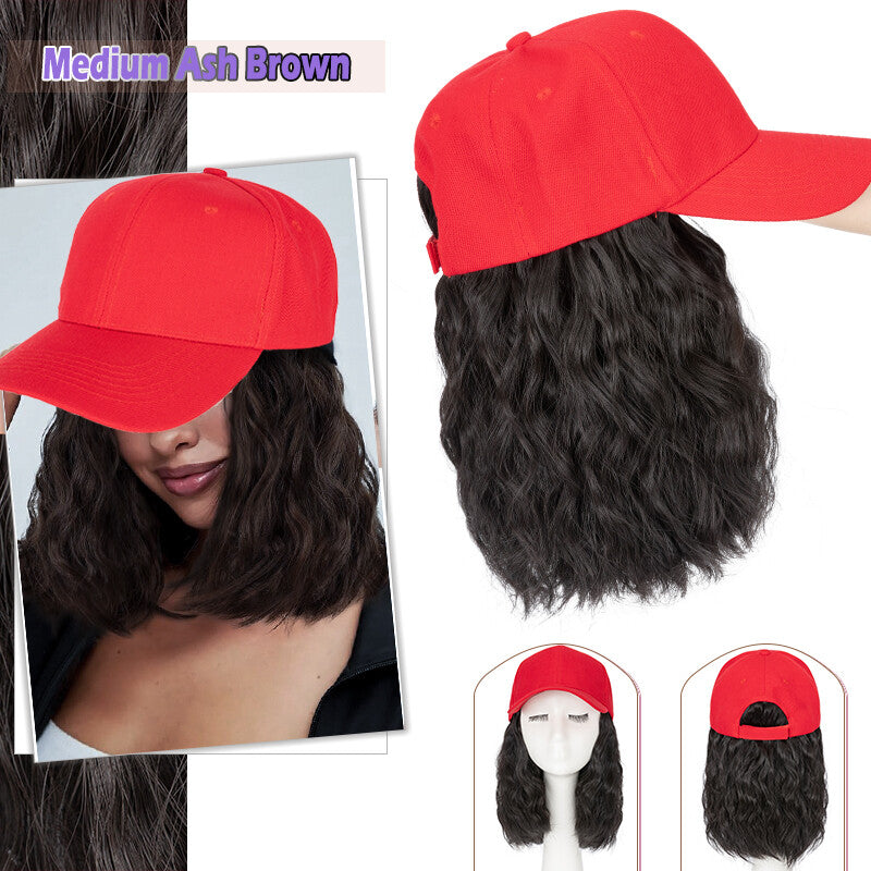 Adjustable Baseball Cap Wig with Hair Piece - Short Long Synthetic Hair