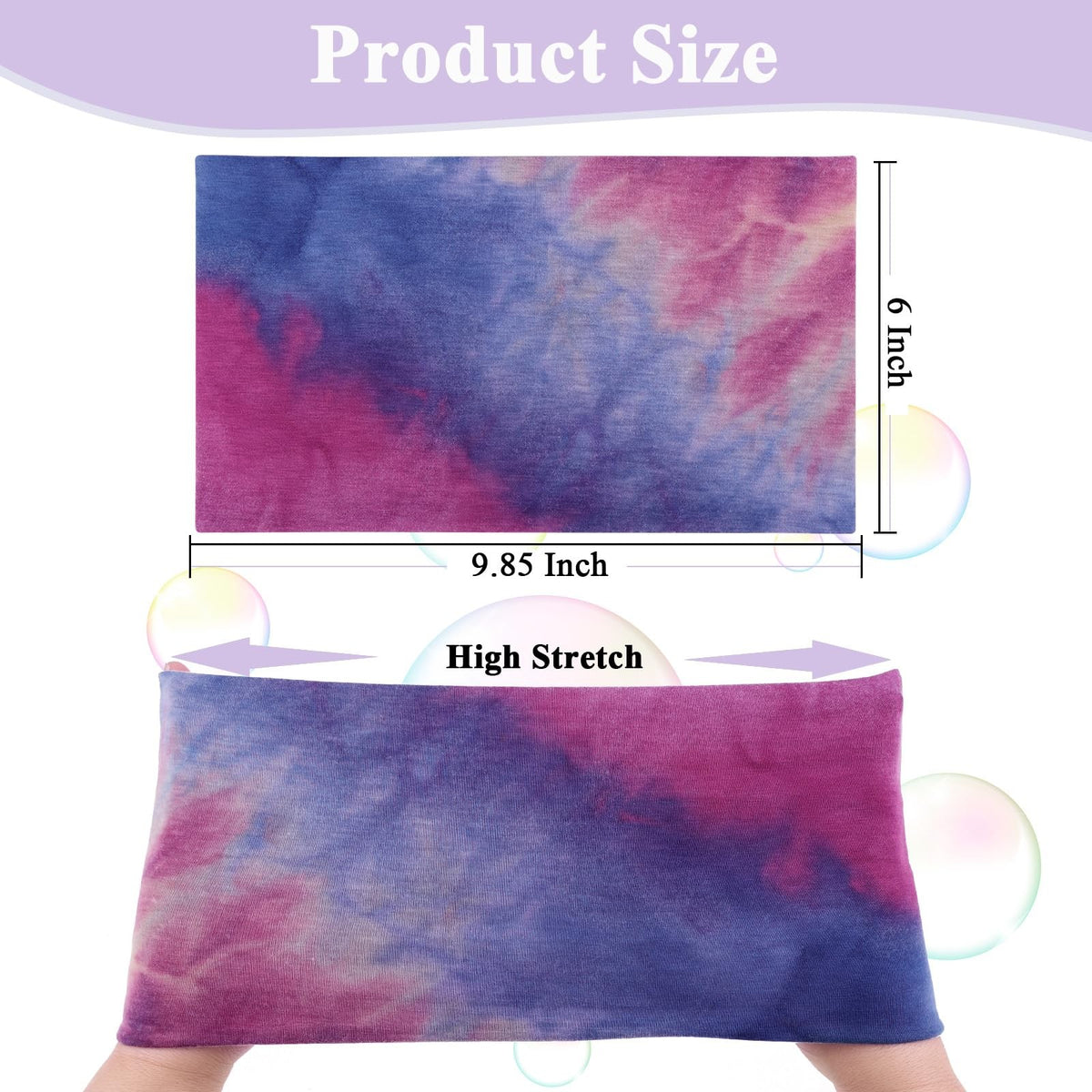 XTREND 6 Packs Wide Headbands for Women 1 Count (Pack of 6), Tie Dye
