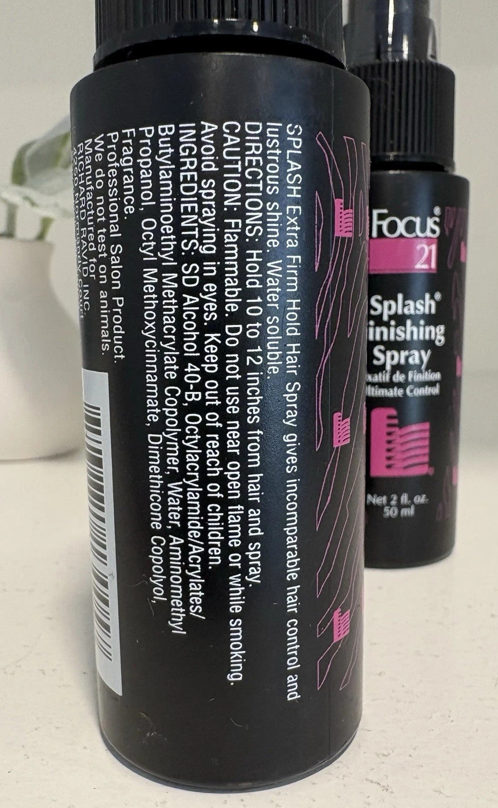 Focus 21 Splash Finishing Spray - Extra Firm Hold, 3 x 2oz Bottles