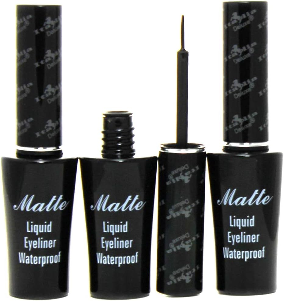 Italia Deluxe Matte Waterproof Liquid Eyeliner Set (3pcs) - Black