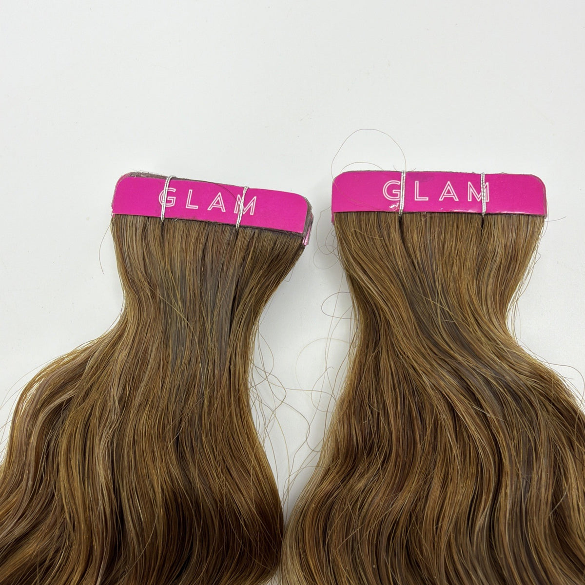 20-Inch Tape-In Hair Extensions with Rooted Toffee Swirl Highlights - 2 Pack