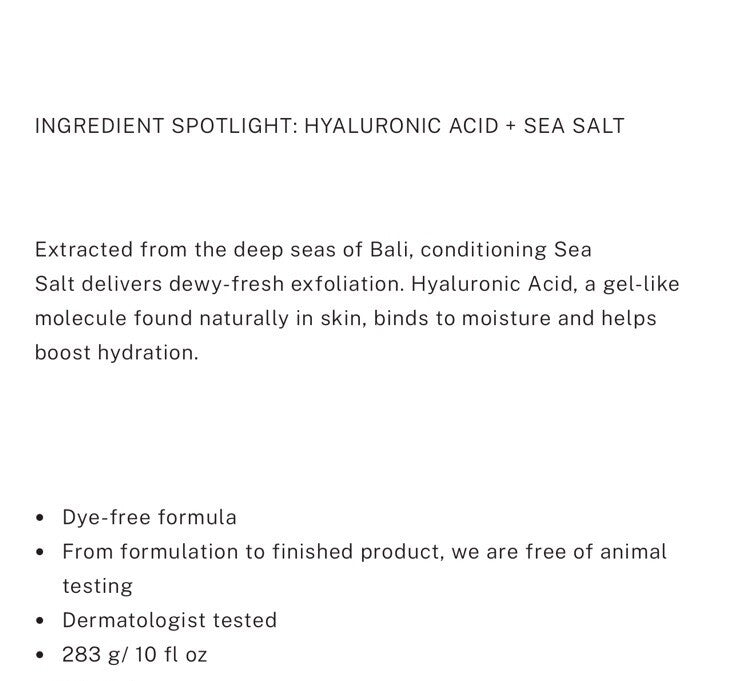 Victoria's Secret PINK Water Body Scrub Polish Hyaluronic Acid Sea