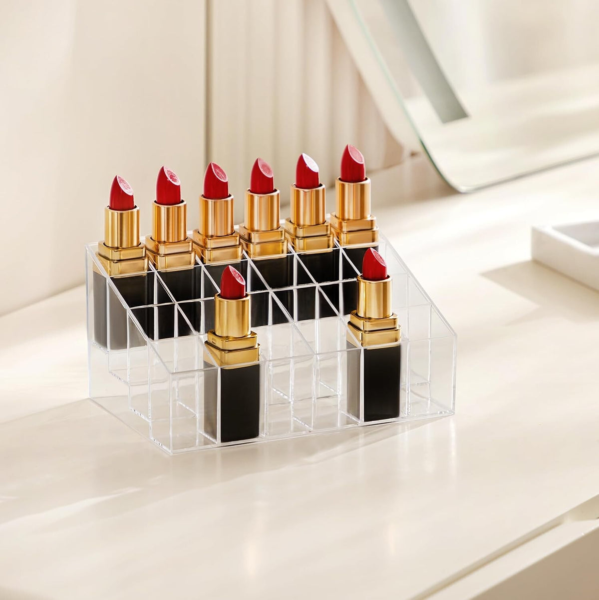 Lipstick Holder 24 Slot Clear Acrylic Makeup Organizer