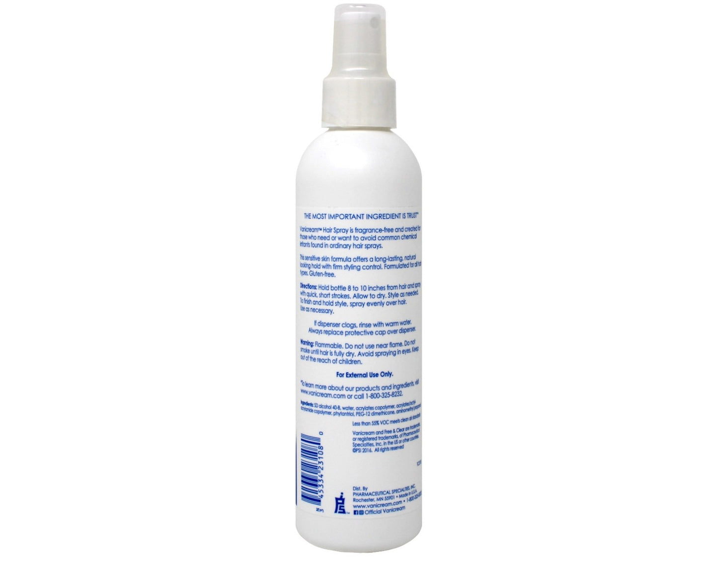 Sensitive Skin Hair Spray with Firm Hold - Fragrance-Free, 8 Fl Oz, Pack of 4