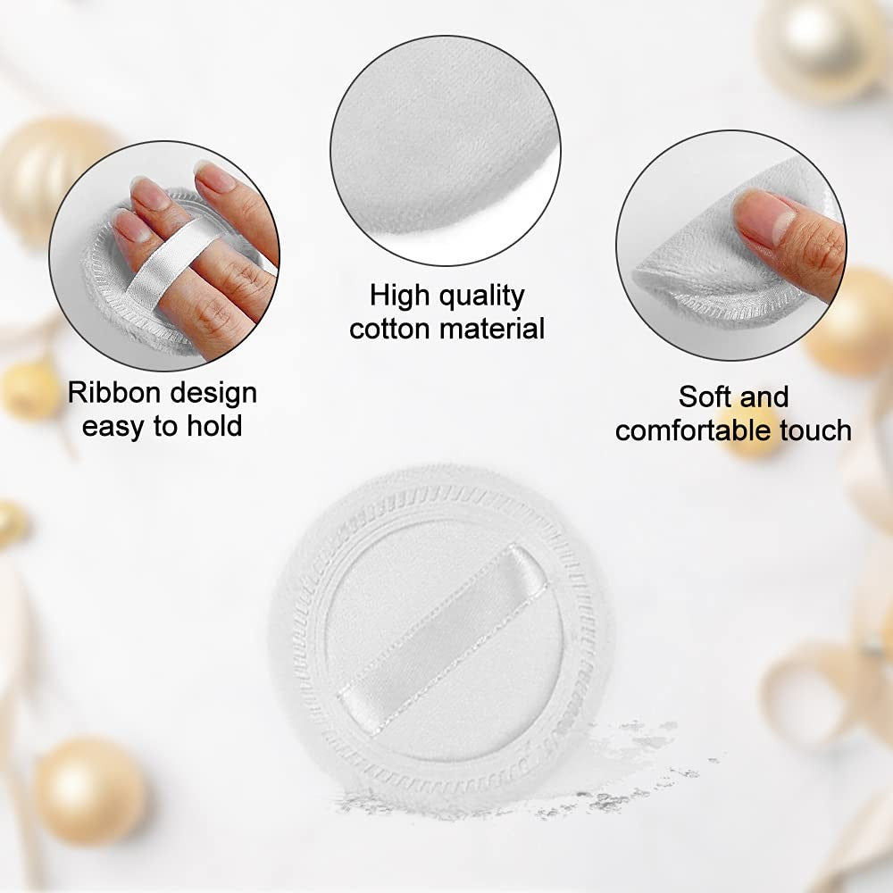 10 Pack Cosmetic Powder Puffs Face Makeup Applicators - Cotton Soft