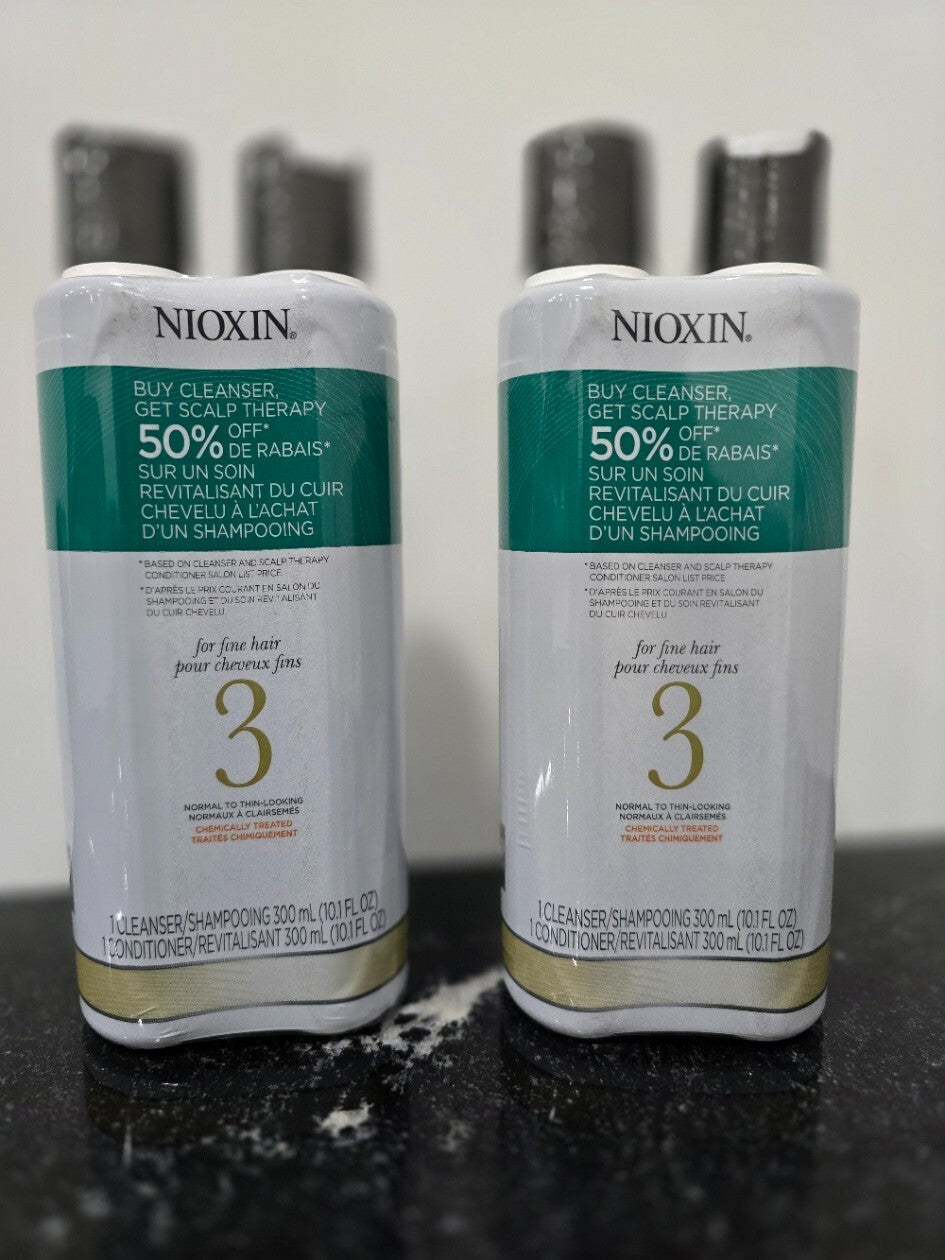 Lot of 2 sets Nioxin System DUO Cleanser Scalp Therapy x 10.1 fl oz