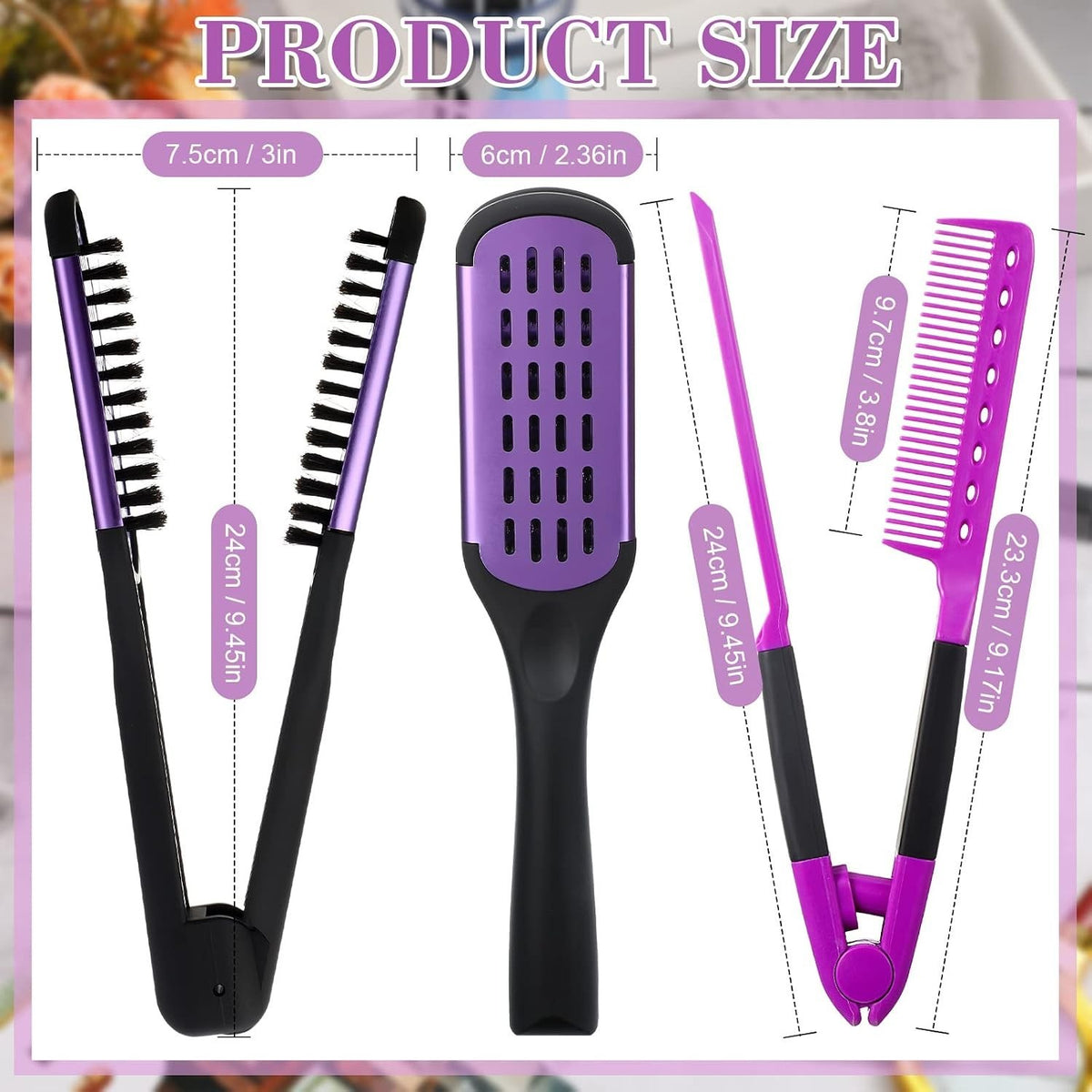 Double-Sided Hair Brush & Styling Comb Set for Effortless Straightening