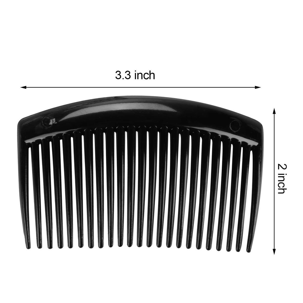 24 Pcs Plastic Hair Side Combs French Style Hair Accessories Amber Black Clear