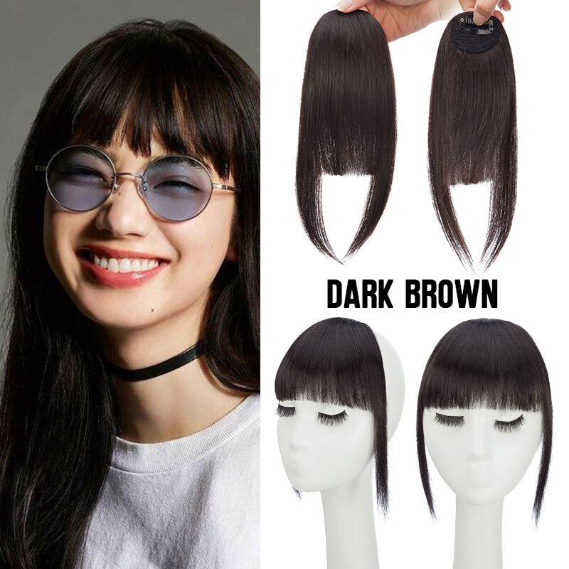 Natural Thick Clip-In Fringe Bang Hair Extensions - Human Hair Look