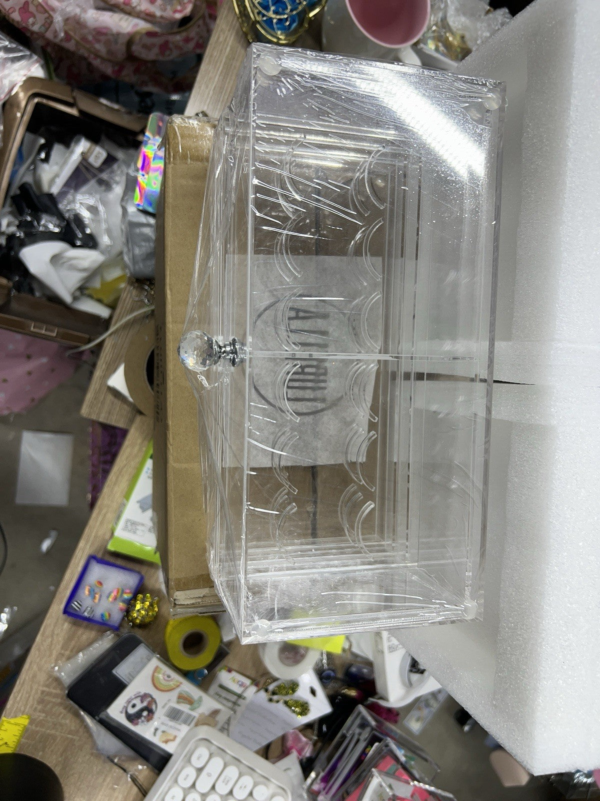 Eyelash Storage Crystal Display Case - Lurella Makeup Organizer