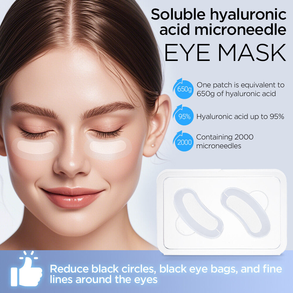 Microneedle Eye Patches with Hyaluronic Acid for Wrinkle & Dark Circle Reduction