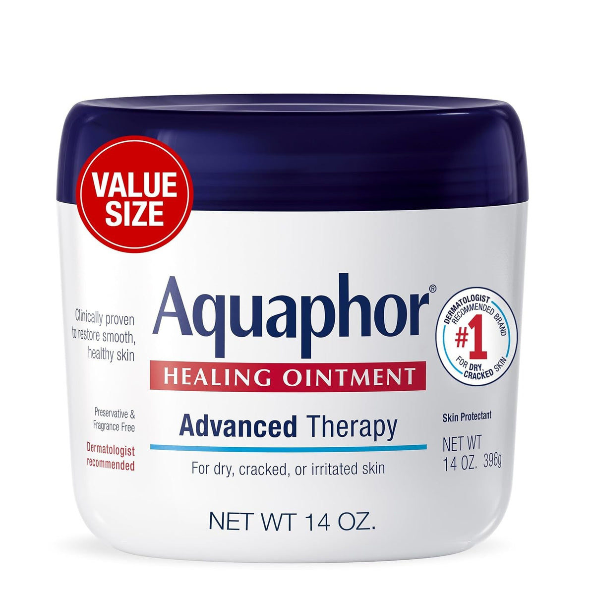 Aquaphor Advanced Therapy Healing Ointment, 14 oz Jar