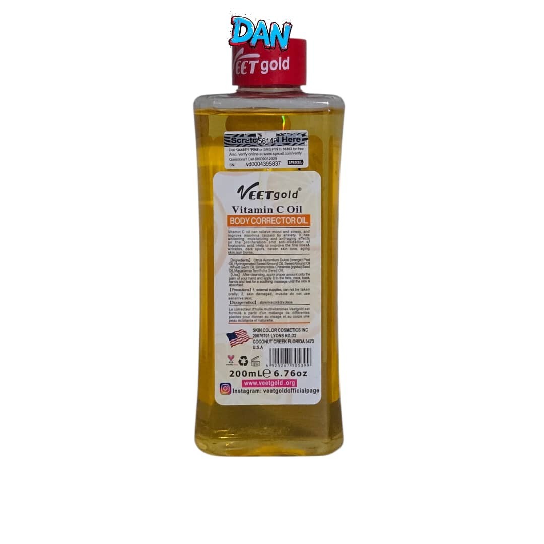 Vitamin C Face & Body Glow Corrector Oil 200ML - Skin Brightening Oil