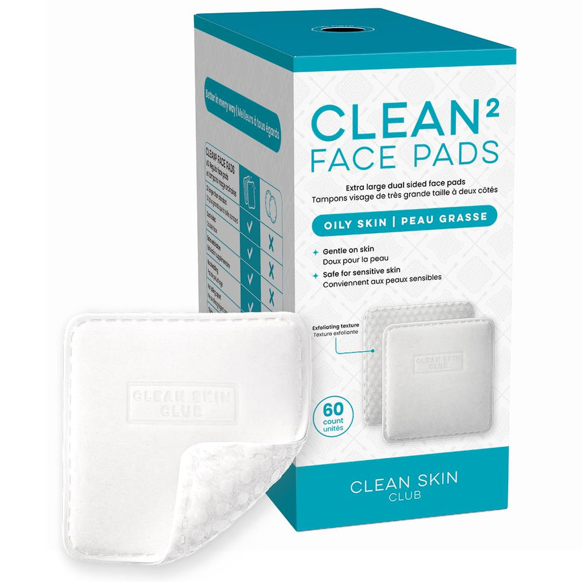 Extra Large Dual-Sided Blemish Control Face Pads for Sensitive Skin
