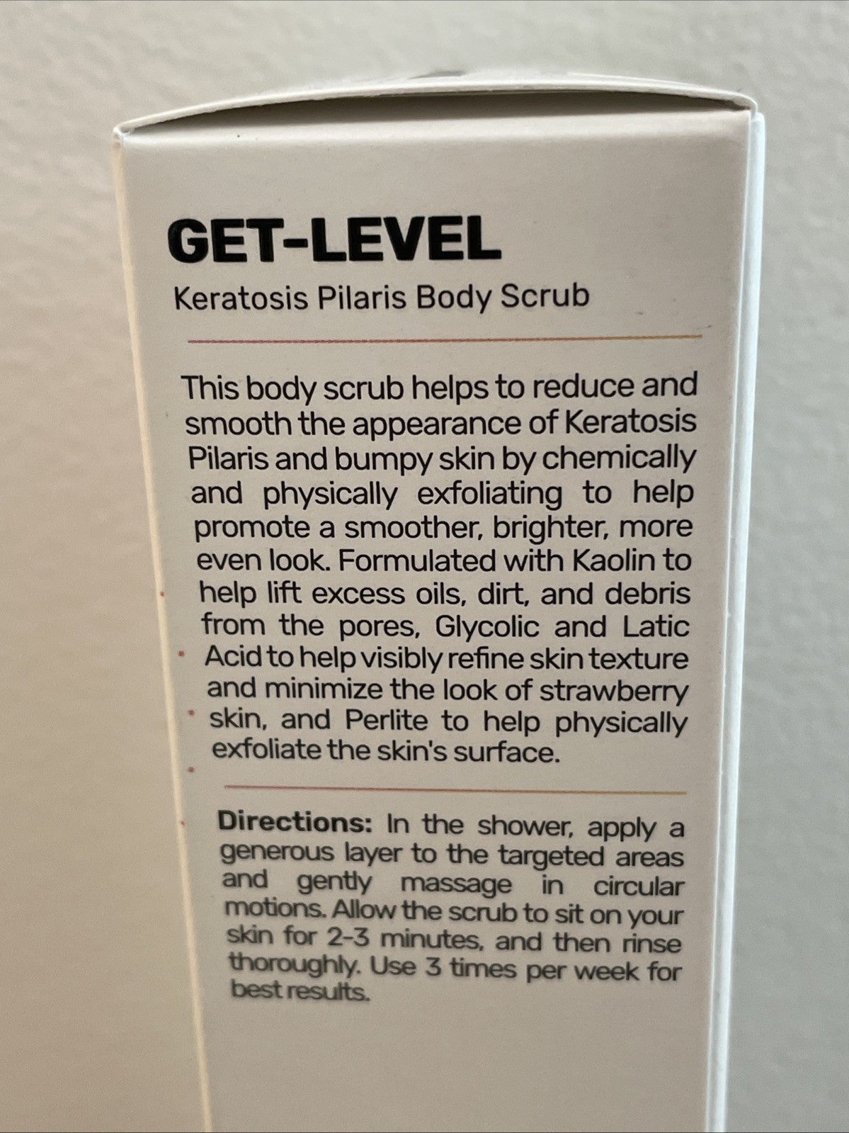 MAELYS GET-LEVEL KERATOSIS PILARIS BODY SCRUB 5 OZ SEALED BOXED