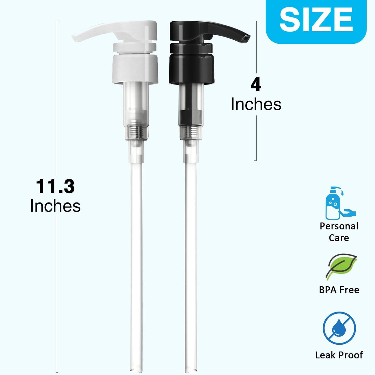 Universal Shampoo & Conditioner Dispenser Pumps - 6 Pack for 1 Liter Bottles