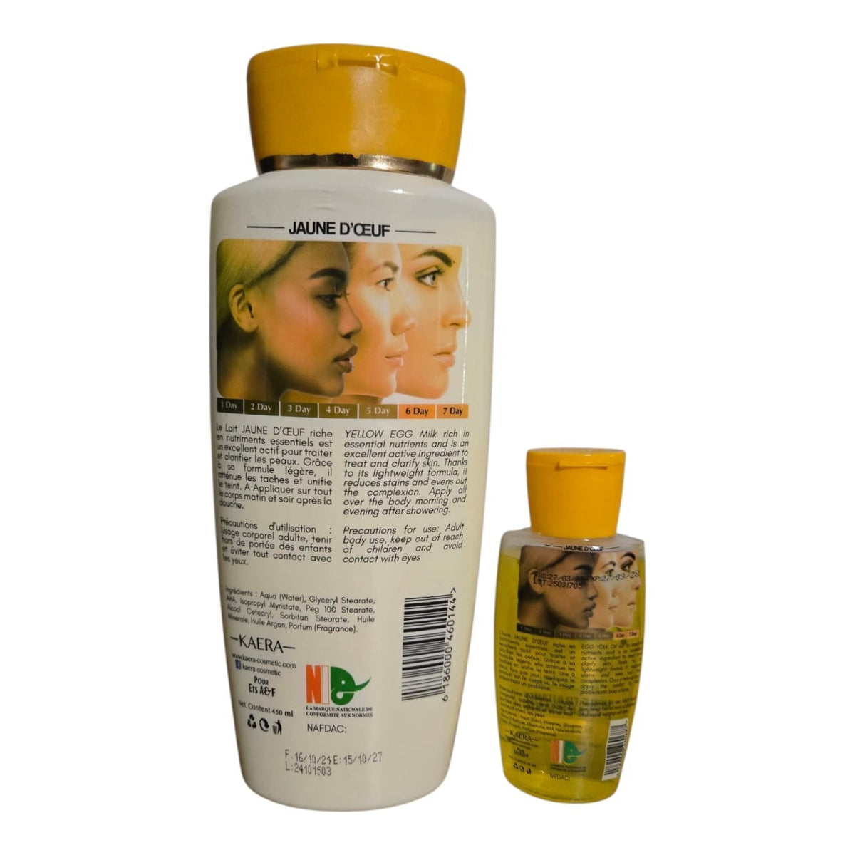 Egg Yolk Body Lotion & Oil Set - Nourishing Skin Care 450ml + 60ml