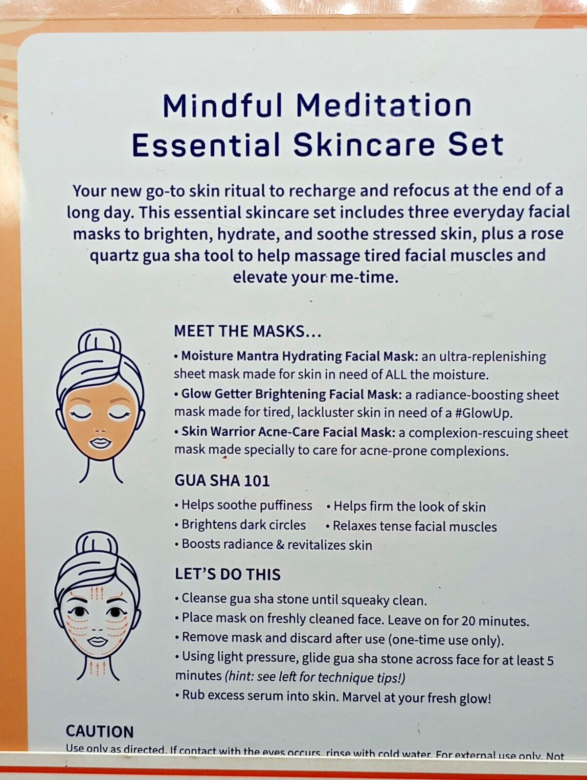 Rose Quartz Gua Sha & 3 Facial Masks Skincare Set
