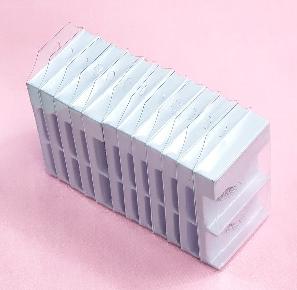 12 Pack Natural Human Hair False Eyelashes #821 - Lightweight & Handmade