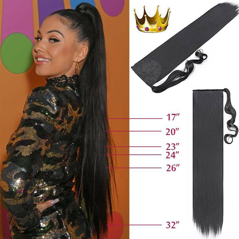 Clip-In Thick Hair Ponytail Extension - Real Human Hair, Various Lengths & Colors