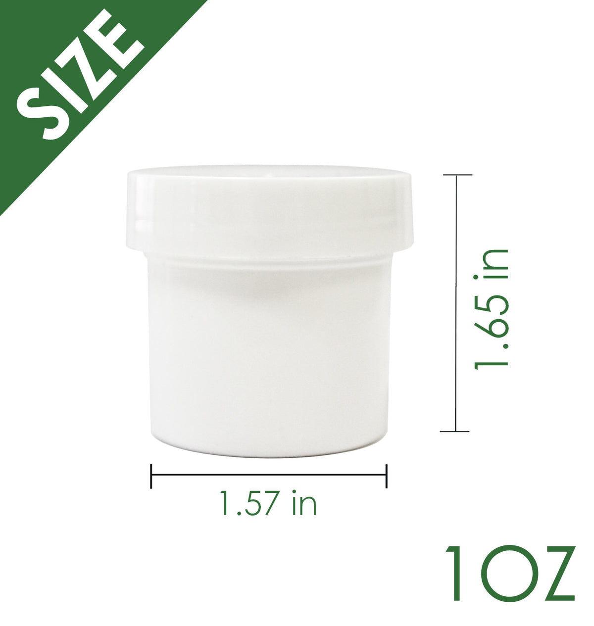 Plastic Ointment Jar with Flat Lid - 1 oz, White, Durable & Travel-Friendly