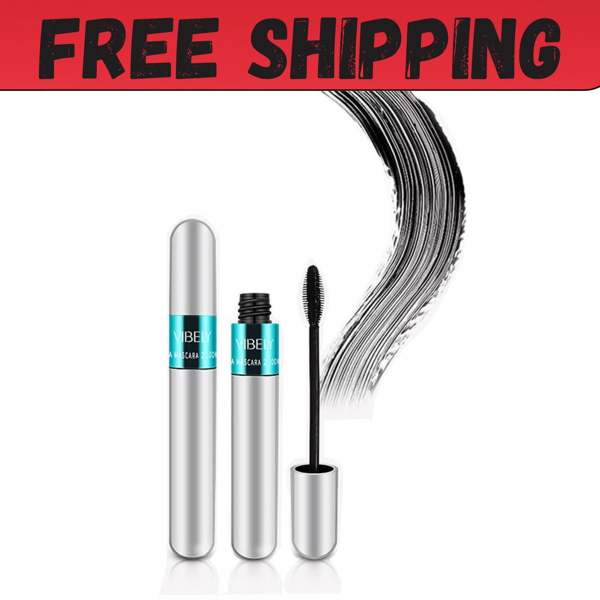 2-in-1 Waterproof Mascara for Lengthening & Volumizing Lash Look