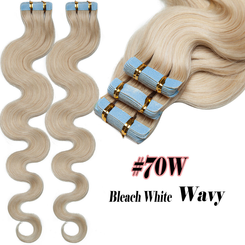 Thick Tape in Remy Human Hair Extensions Invisible Skin Weft Full Head
