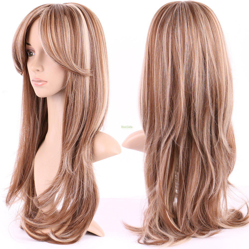 Long Ombre Wigs - Heat Resistant Synthetic Hair, Thick Full Wigs