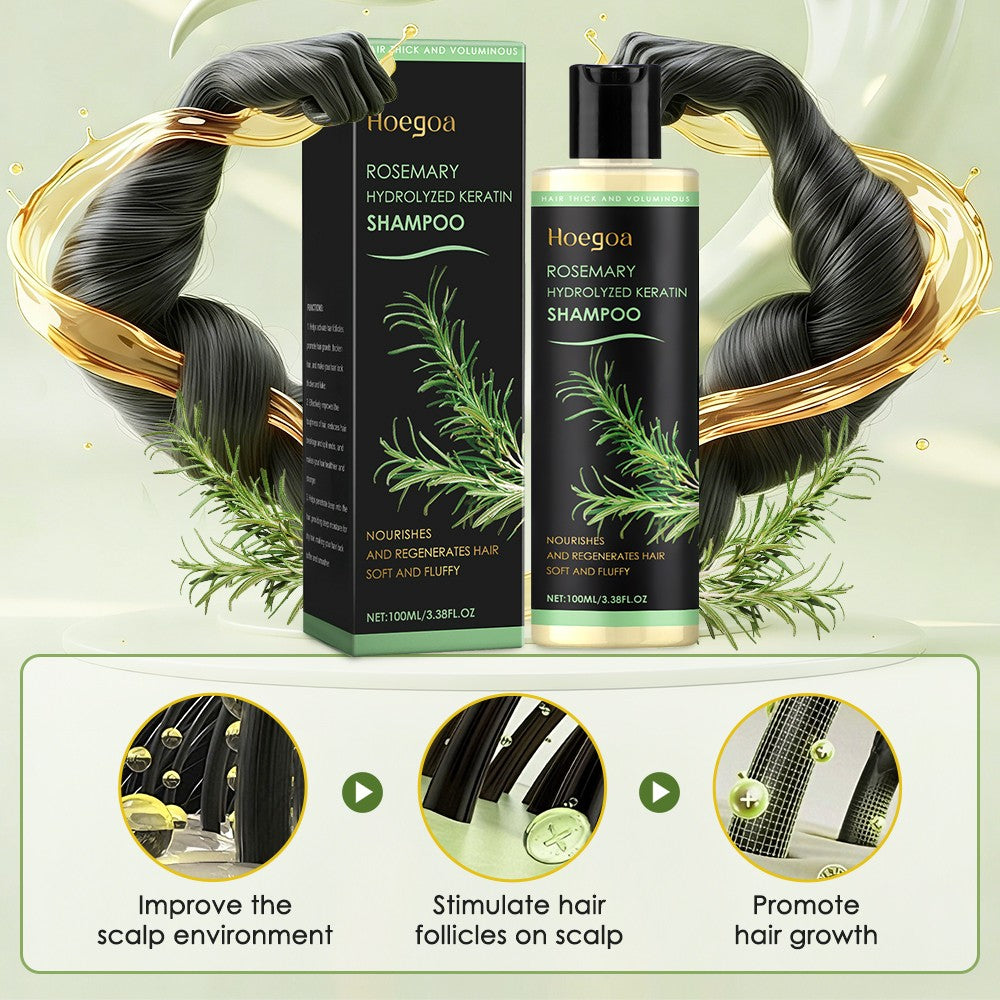 Gentle Rosemary Hydrolyzed Keratin Shampoo 100ml for Nourishing Hair Care - Multiple Quantities