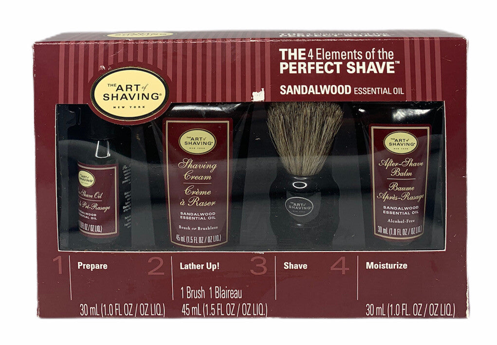 Sandalwood Essential Oil Shaving Kit Travel Size - Grooming Gift Set