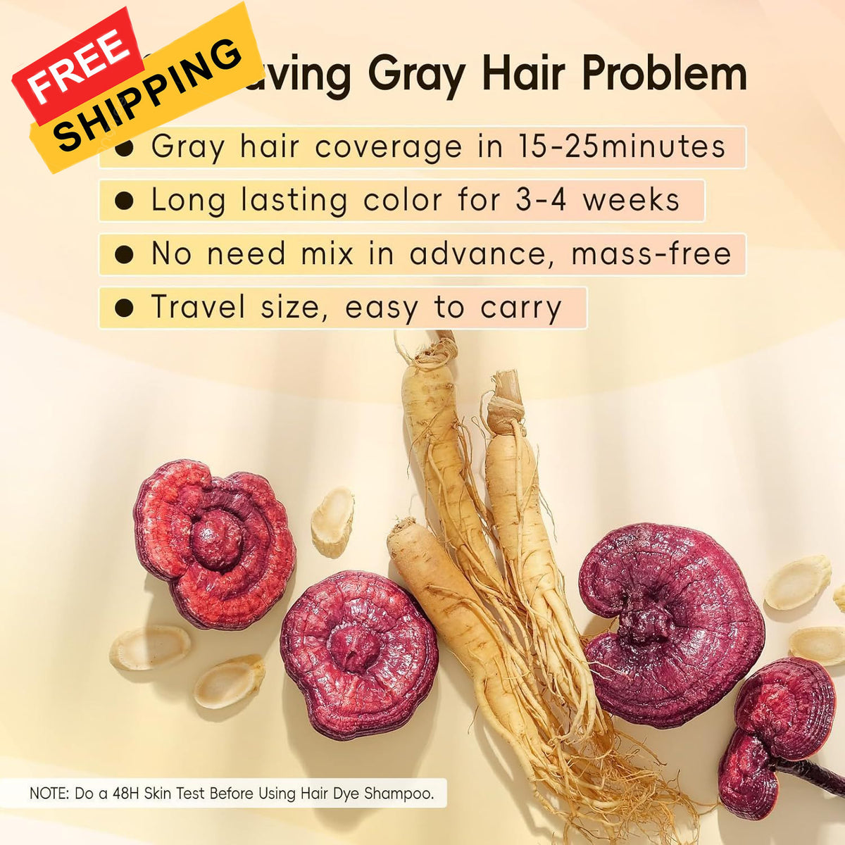 Dark Brown Hair Dye Shampoo 3 in 1 for Gray Hair – Vegan Hair Color & Conditioner