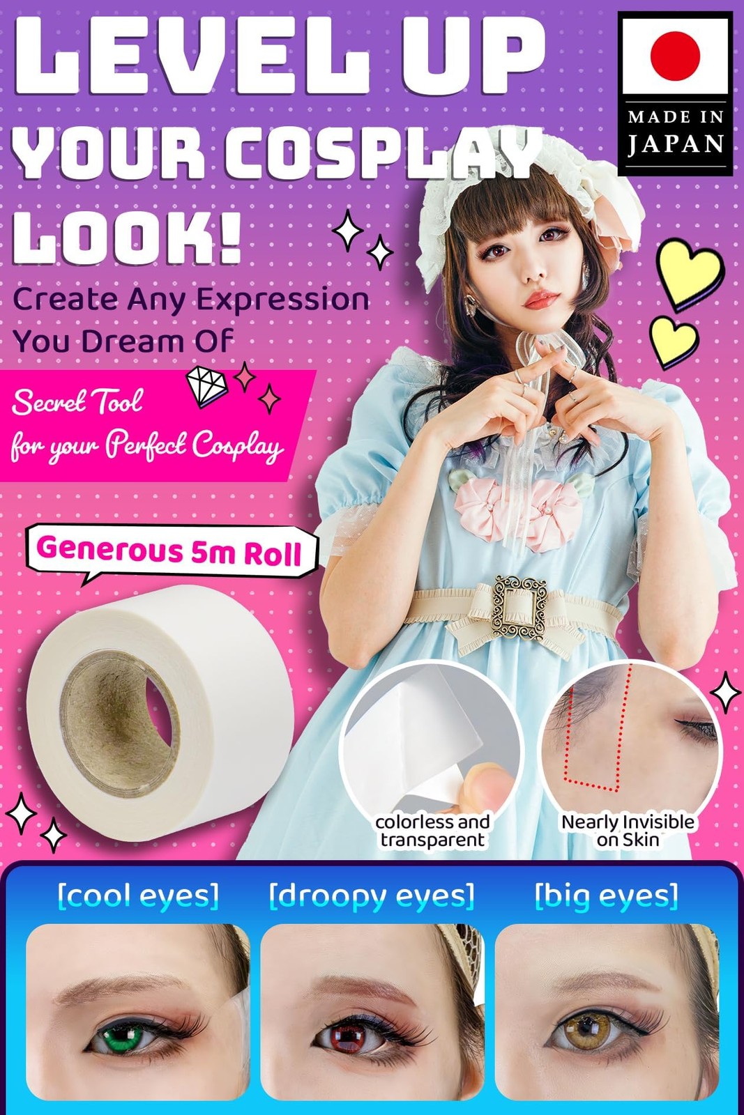 Cosplay Face Lift Tape - Invisible, Medical-Grade