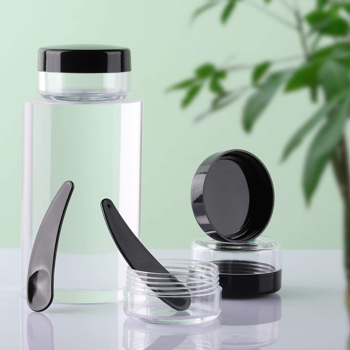 Refillable Cosmetic Sample Jars Set - 100 Pack 10g Travel Containers with Lids & Spatulas