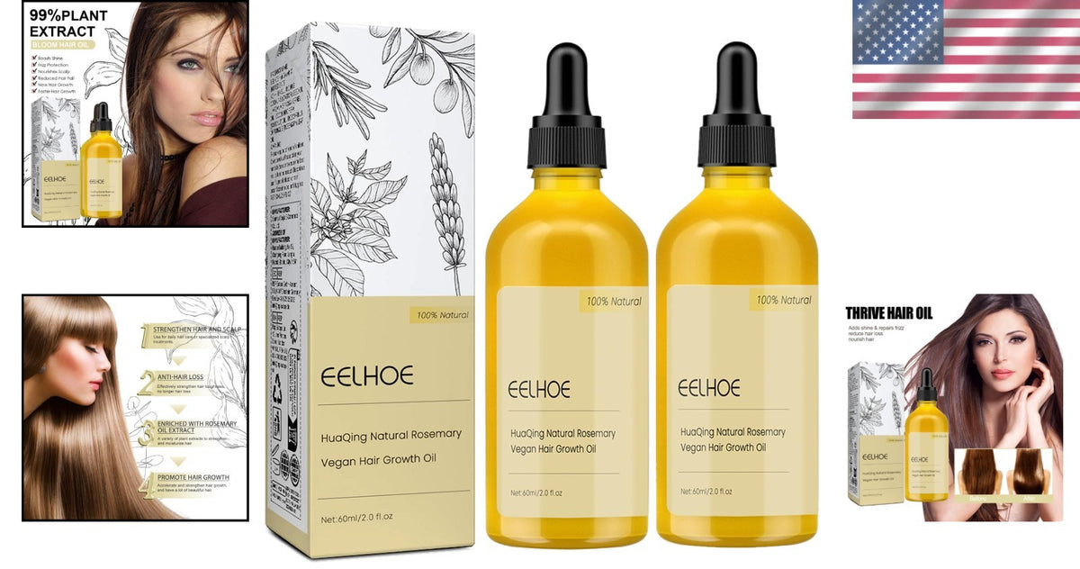 2 Pack Carvenchi Natural Hair Growth Oil with Organic Rosemary -