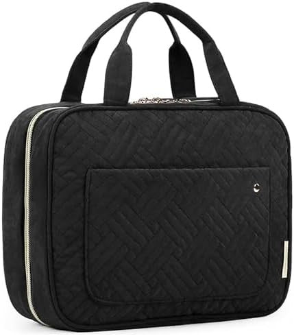 Large Water-Resistant Travel Toiletry Bag with Hanging Hook & Compartments