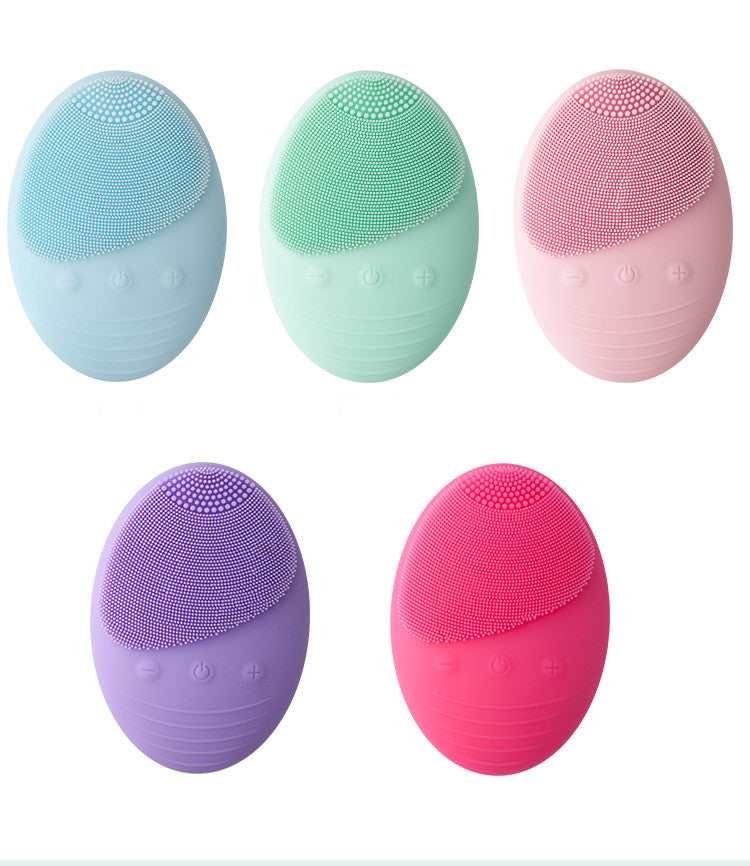 Wireless Electric Facial Cleansing Brush with LED Light Therapy Waterproof Skin Care Device
