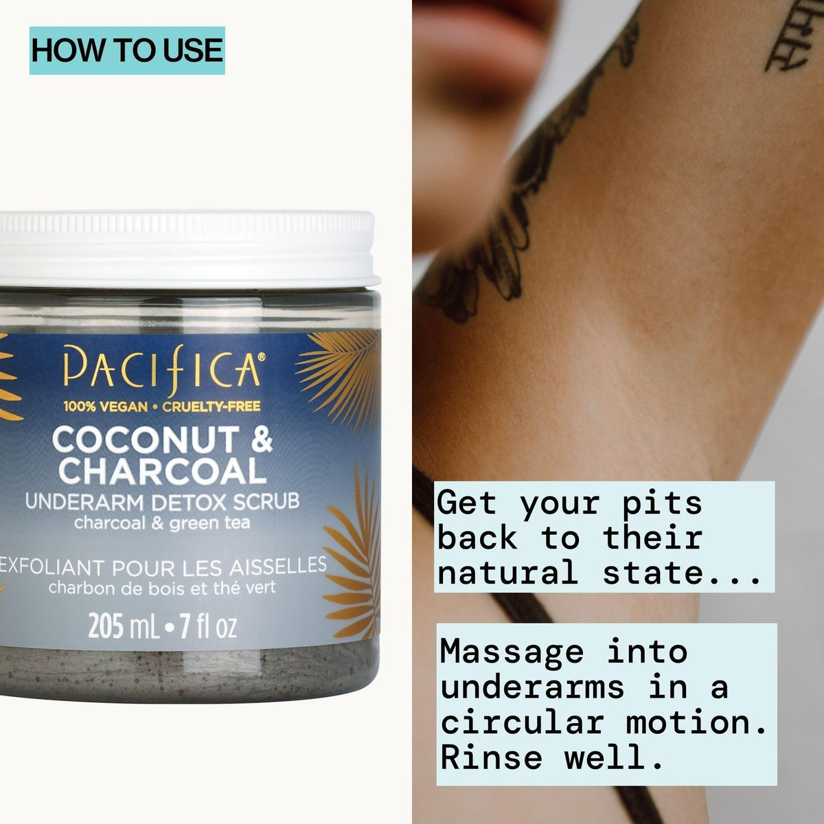 Pacifica Coconut & Charcoal Underarm Detox Scrub Exfoliant