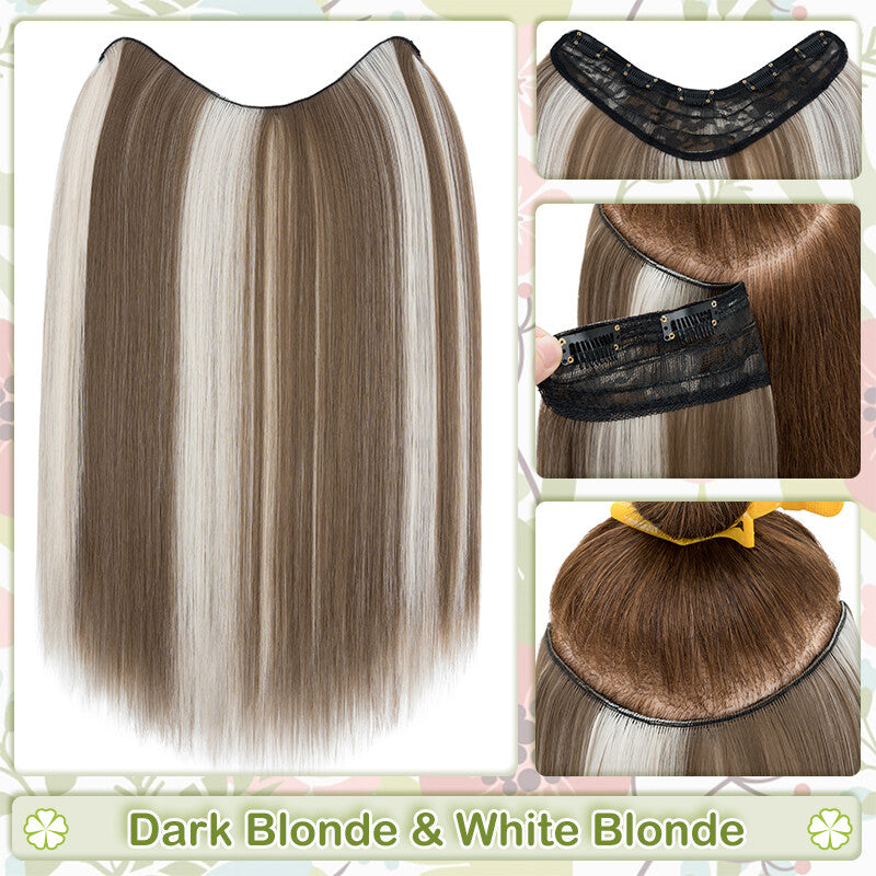 One Piece Clip-In Hair Extensions 3/4 Full Head V-Shaped Hairpiece Multiple Colors & Lengths