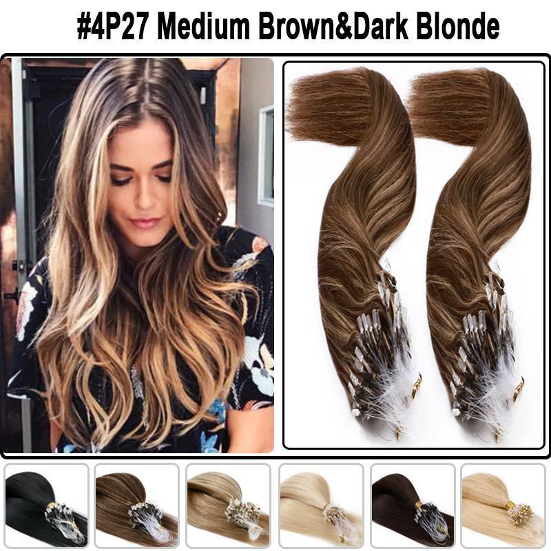 Micro Ring Hair Extensions 200G Human Remy Loop Bead Tip Hair Piece