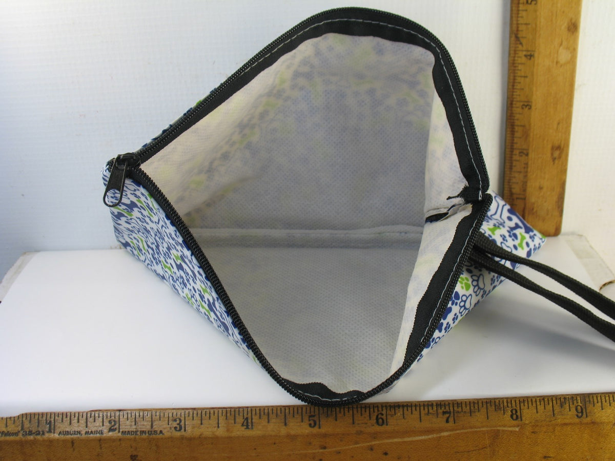 Dog Bone Design Accessory Case with Zipper and Strap - Pet, Makeup, Pencil Storage