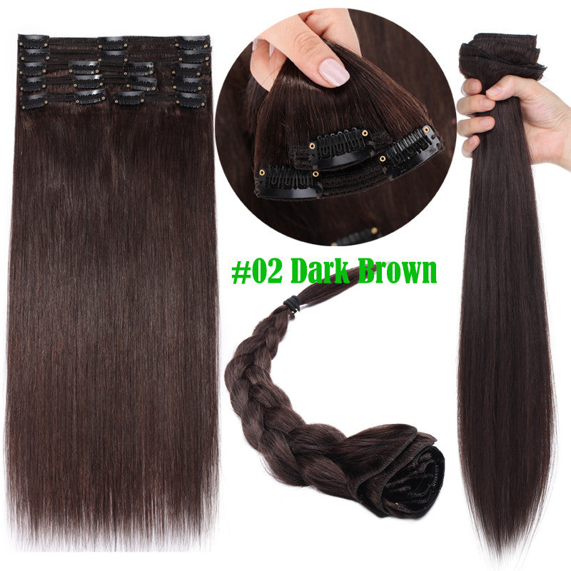 Full Head Clip-In Human Hair Extensions Double Weft Balayage - Thick & Natural