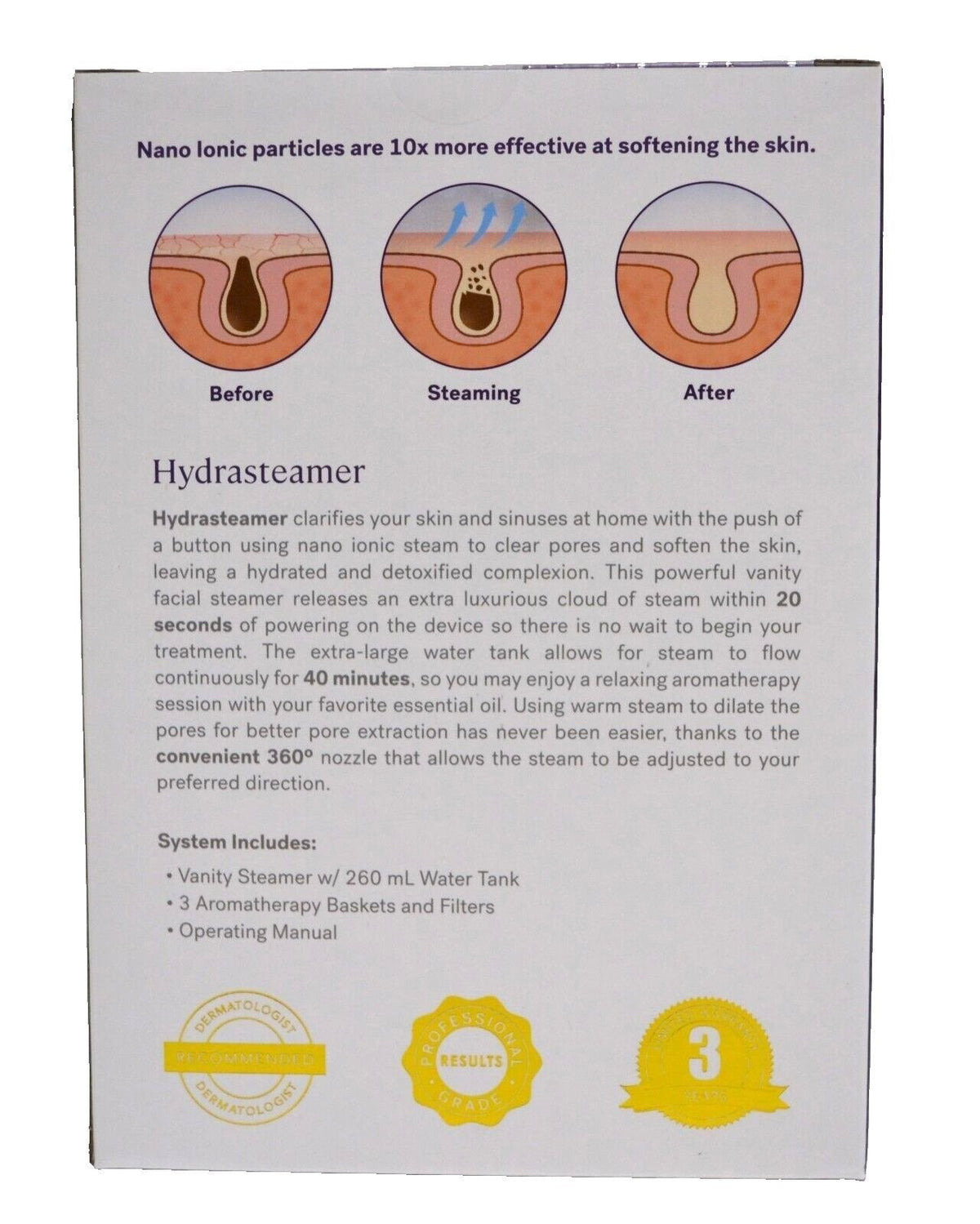 Nano Ionic Facial Steamer with Aromatherapy - Hydrate & Unclog Pores