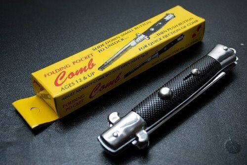 Fake Switchblade Comb Pocket Knife - Novelty Hair Grooming Accessory