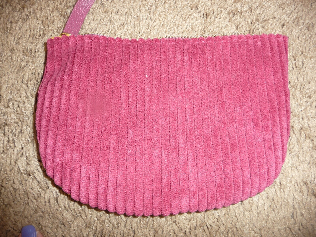 Ipsy Glambag Corduroy Burgundy Gold Makeup Bag October 2020
